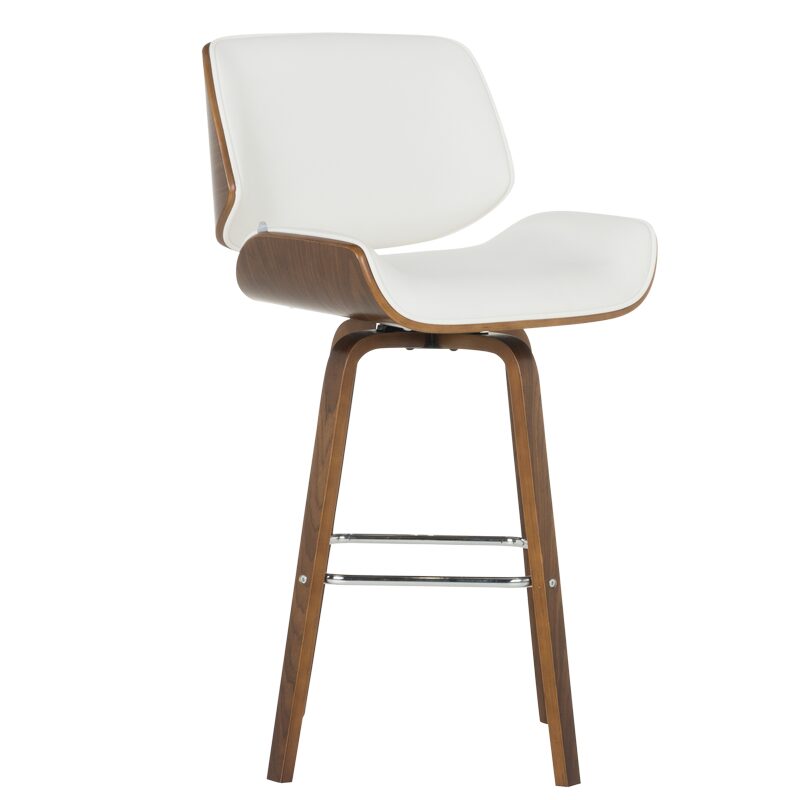 Бар стол 4027-2 – орех / бял