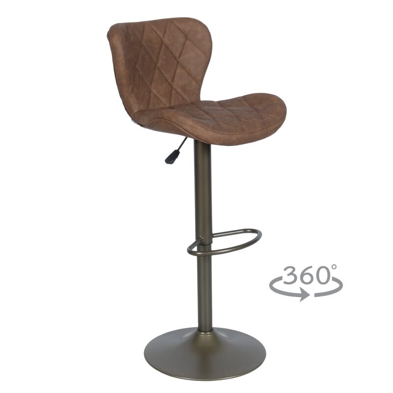 Бар стол DALVEY – червен-кафяв