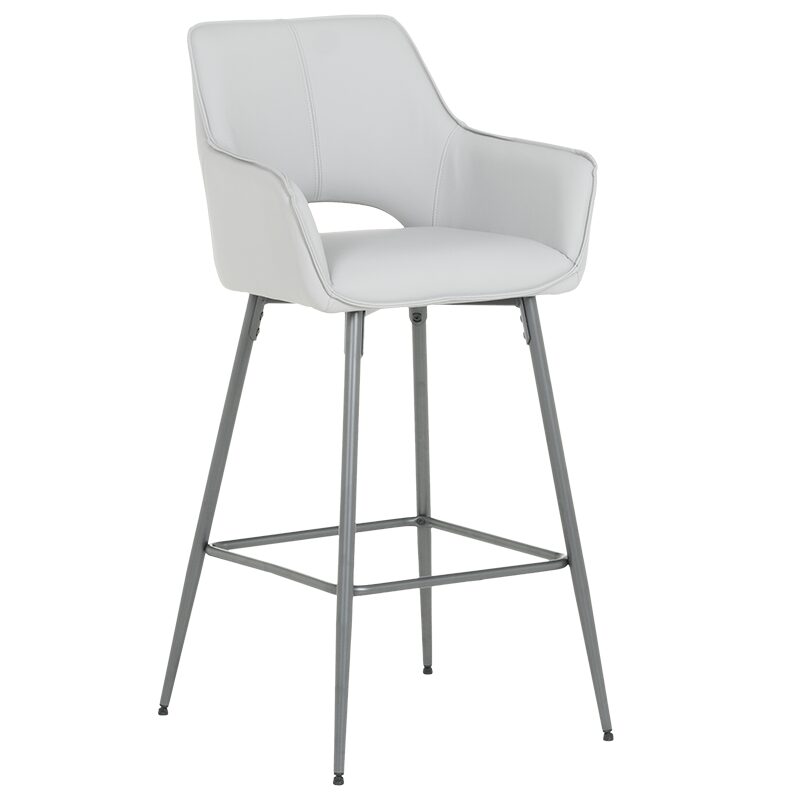 Бар стол TELFORD 2 силиконова кожа – сив 67