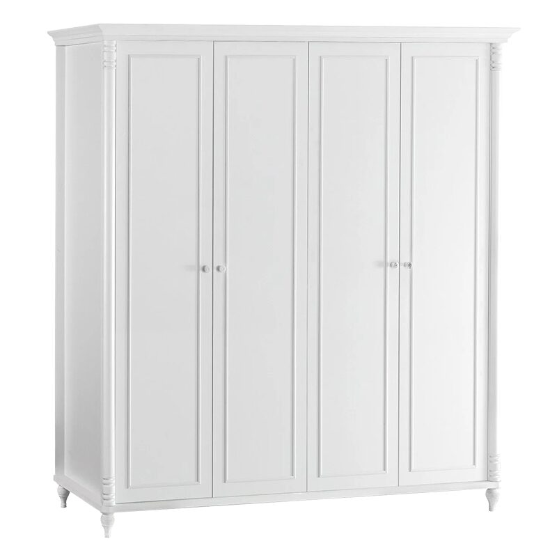 Четирикрилен детски гардероб NIL – бял