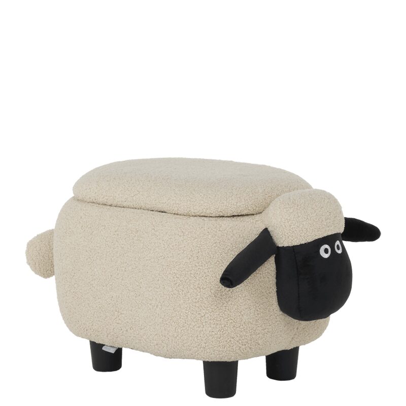 Детска табуретка с ракла – бежова овца