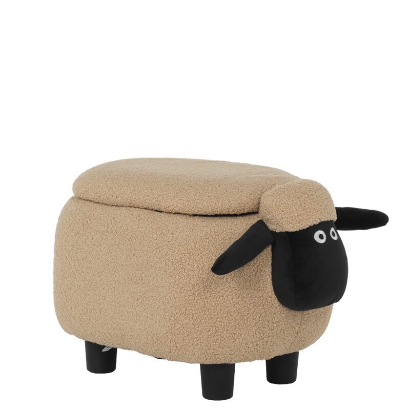 Детска табуретка с ракла – тъмно бежова овца