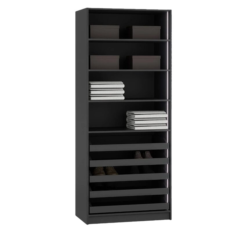 Двукрилен гардероб с чекмеджета YORK – графит