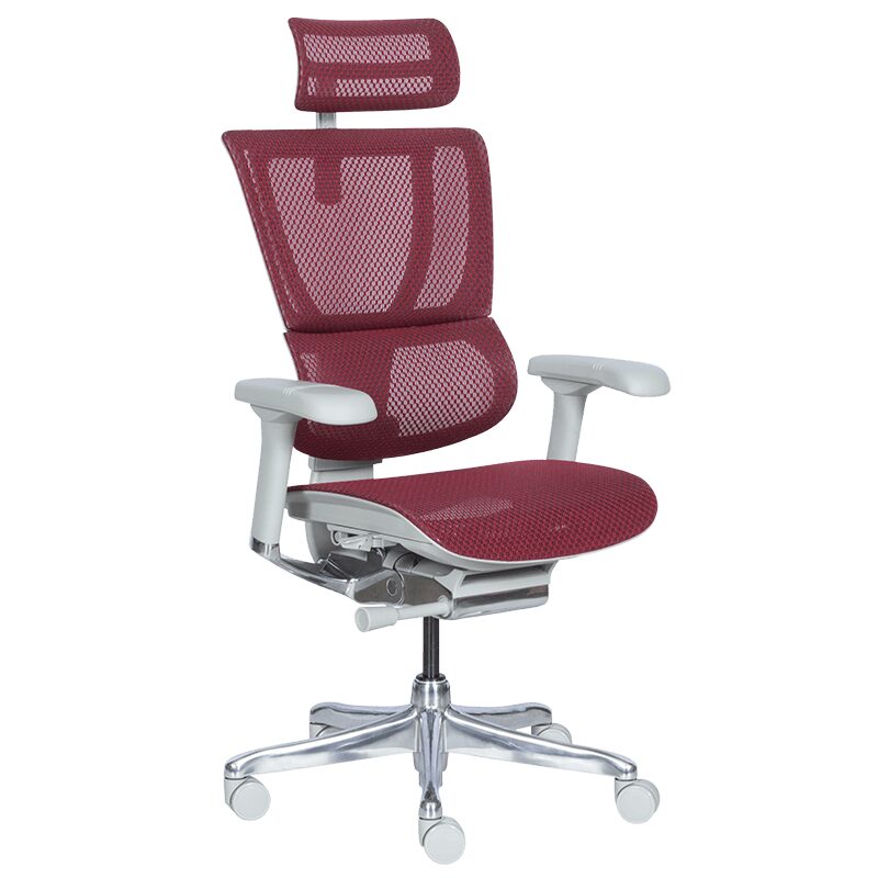 Ергономичен стол ERGOHUMAN IOO ELITE 2 – сива рамка – червен