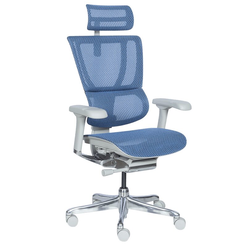 Ергономичен стол ERGOHUMAN IOO ELITE 2 – сива рамка – син