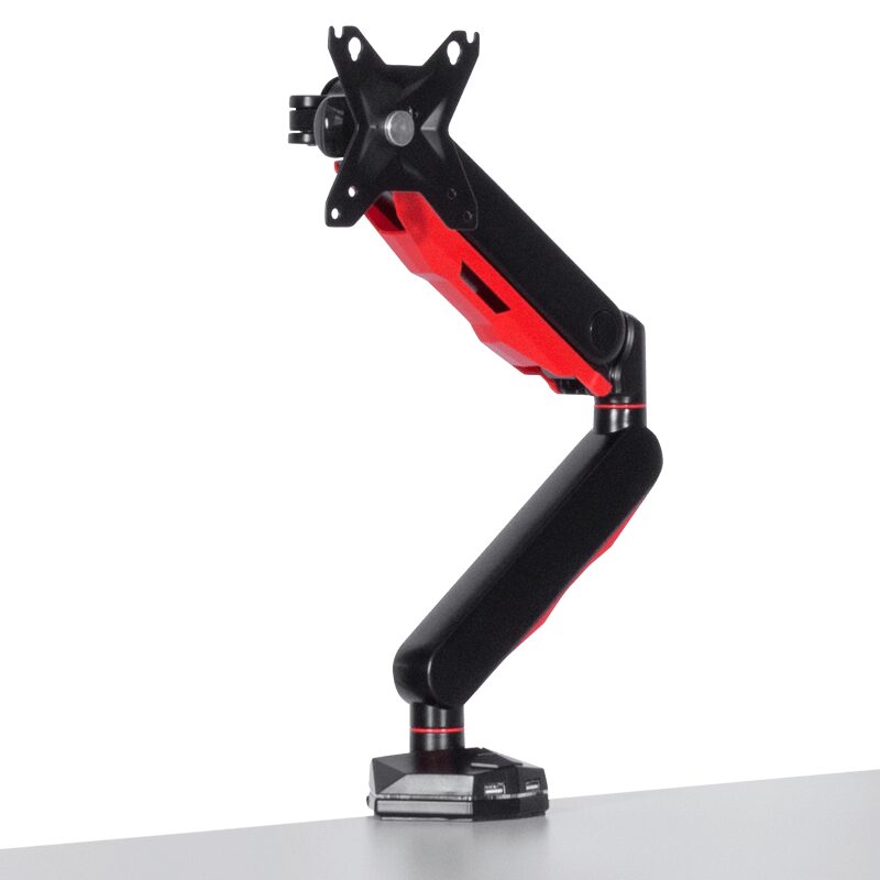 Геймърска стойка за монитор с газов амортисьор CR-530 – черно – червена