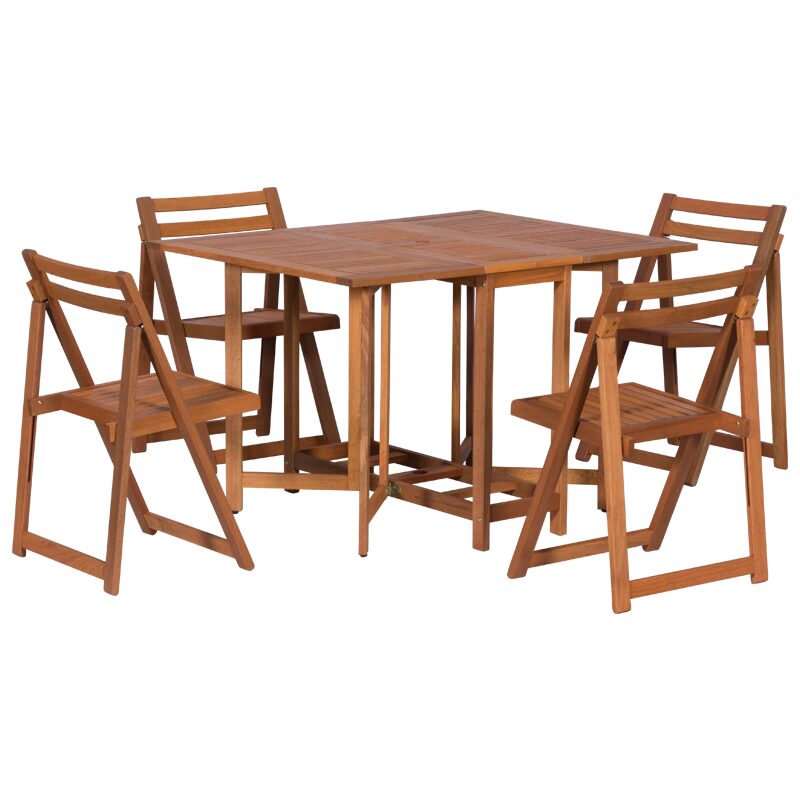 Градински комплект пакет маса с 4 сгъваеми стола CLAUS