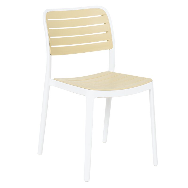 Градински стол RABAT – жълт-бял