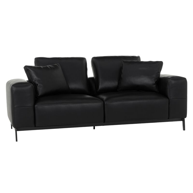 Кожен диван – двойка HALS LUх – черен