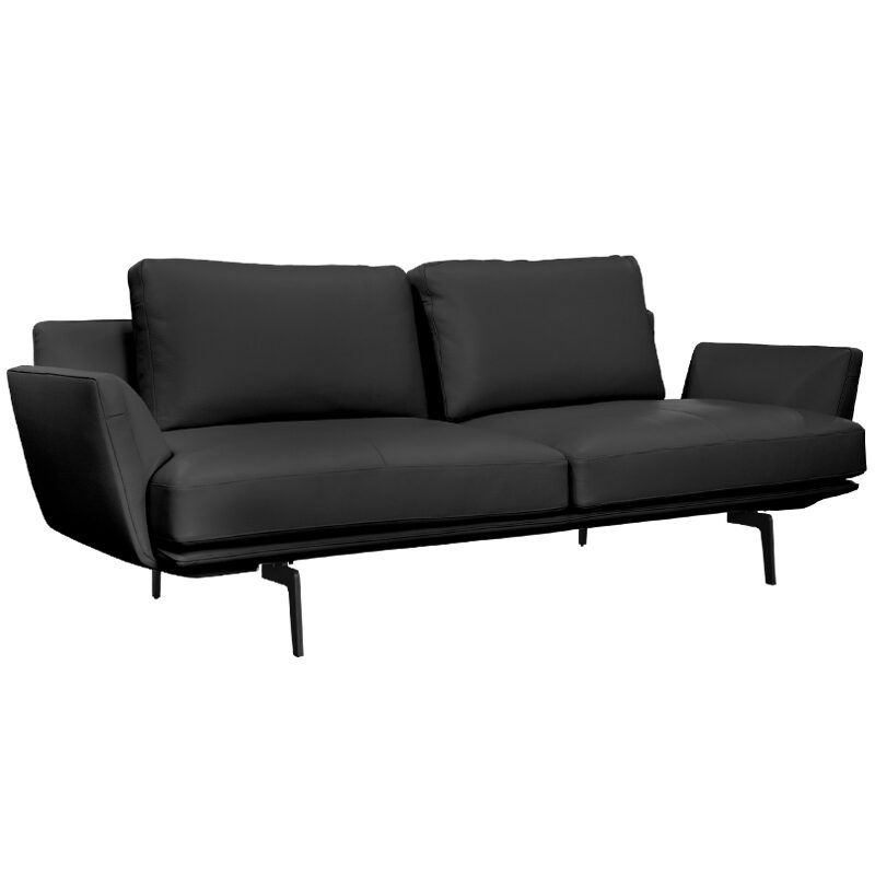Кожен диван – тройка GRAM LUх – черен