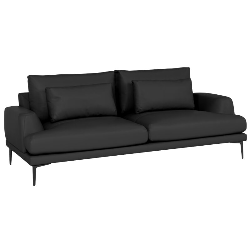 Кожен диван – тройка GRASTEN LUх – черен