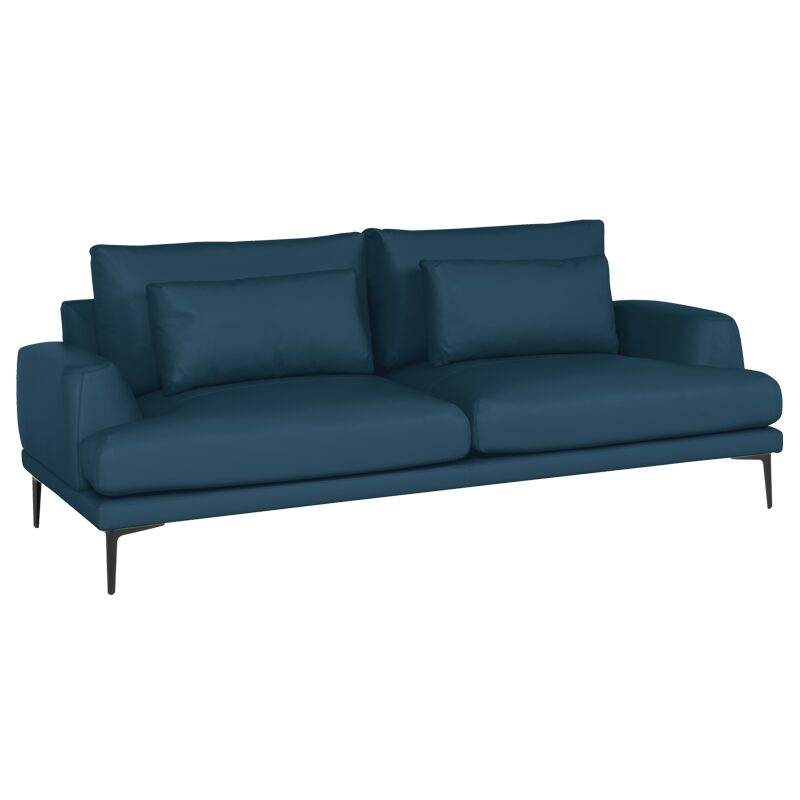 Кожен диван – тройка GRASTEN LUх – син