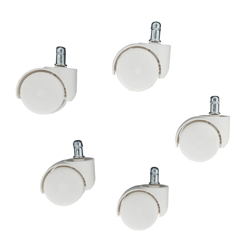 Комплект полипропиленови колела за офис стол 5 бр. – бели