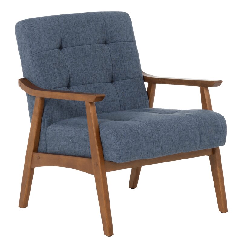 Кресло LEO – орех – син