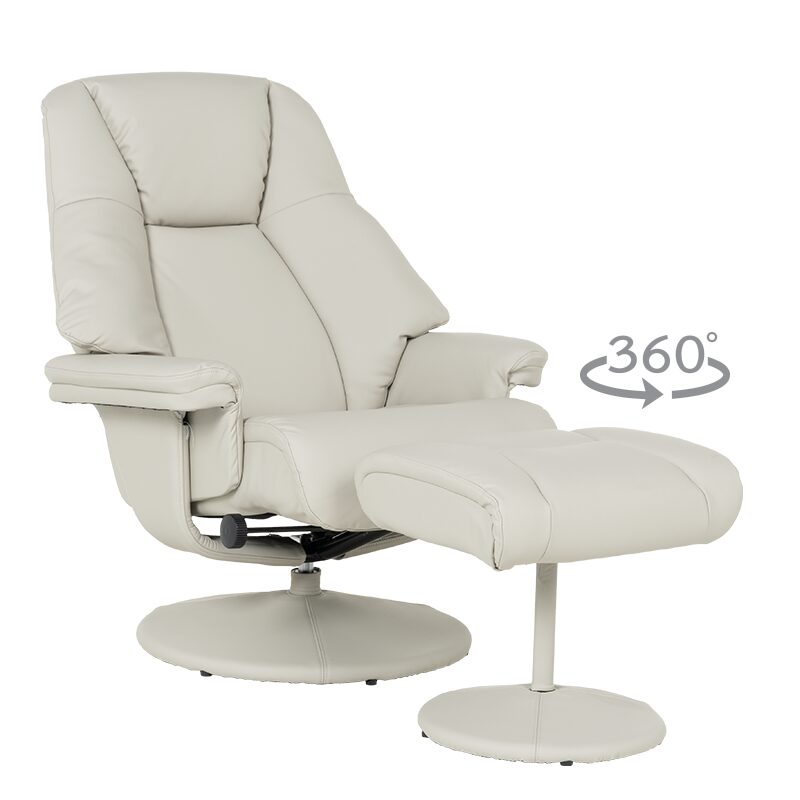 Кресло с табуретка ANA – светлосиво