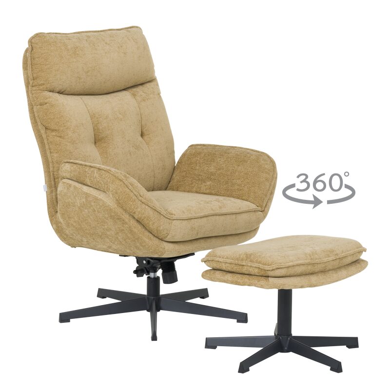 Кресло с табуретка ANDREA – горчица