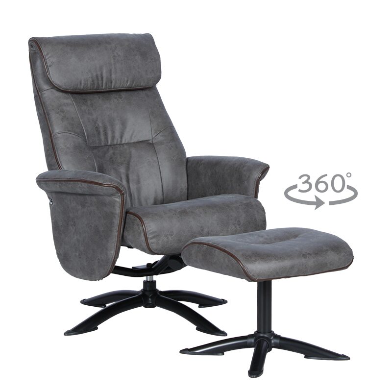 Кресло с табуретка EMA – сиво