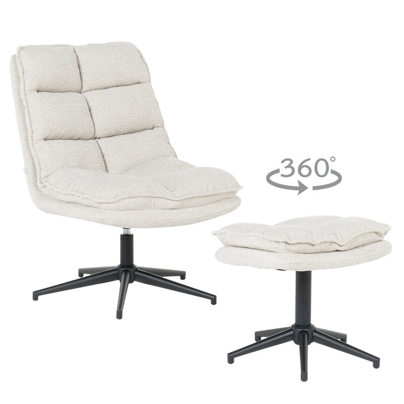 Кресло с табуретка JANET – крем