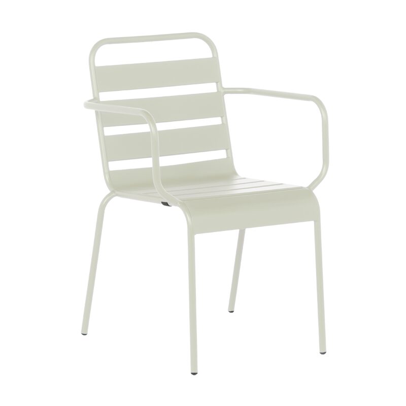 Метален градински стол INISA – светлосив