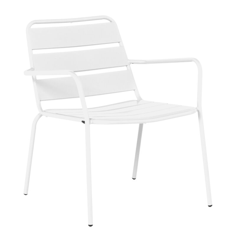 Метален градински стол SAKI – бял