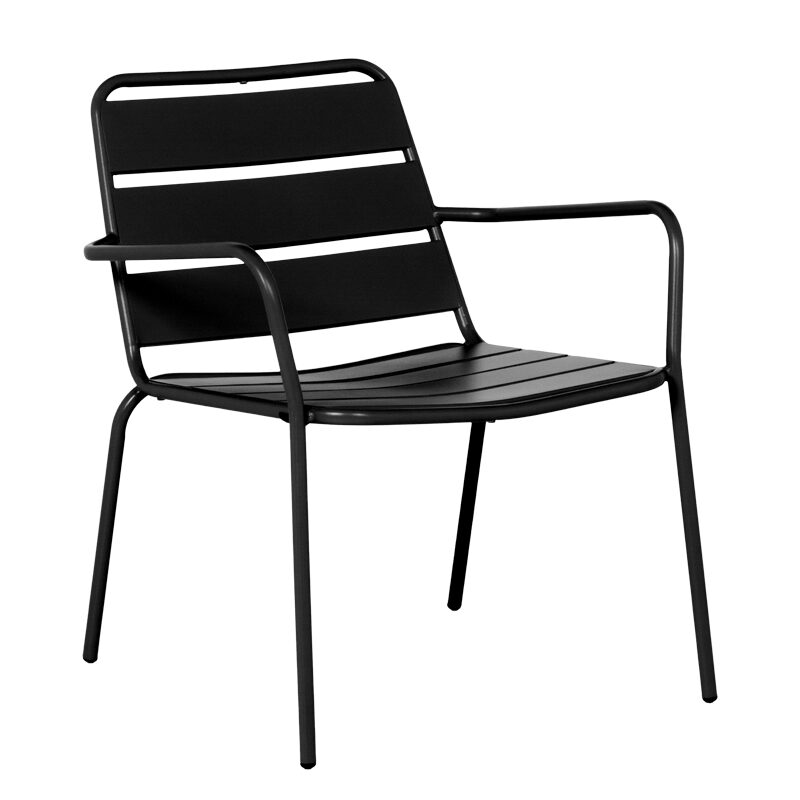 Метален градински стол SAKI – черен