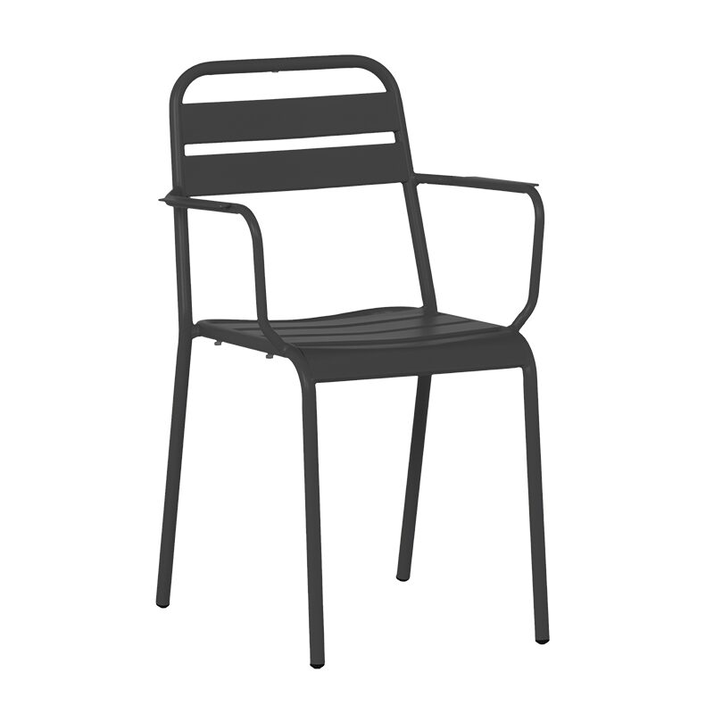 Метален градински стол ZAMFARA – черен