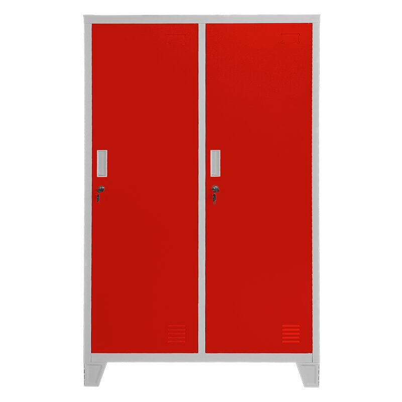 Метален шкаф CR-1604-2 JZ – Сив / червен