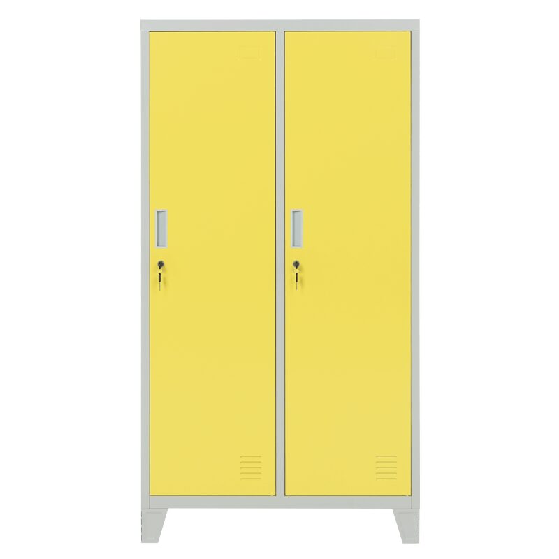 Метален шкаф CR-1604-2 JZ – Сив / жълт