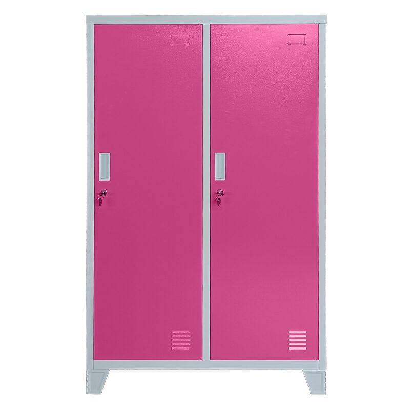 Метален шкаф CR-1604-2 JZ – Сив / розов