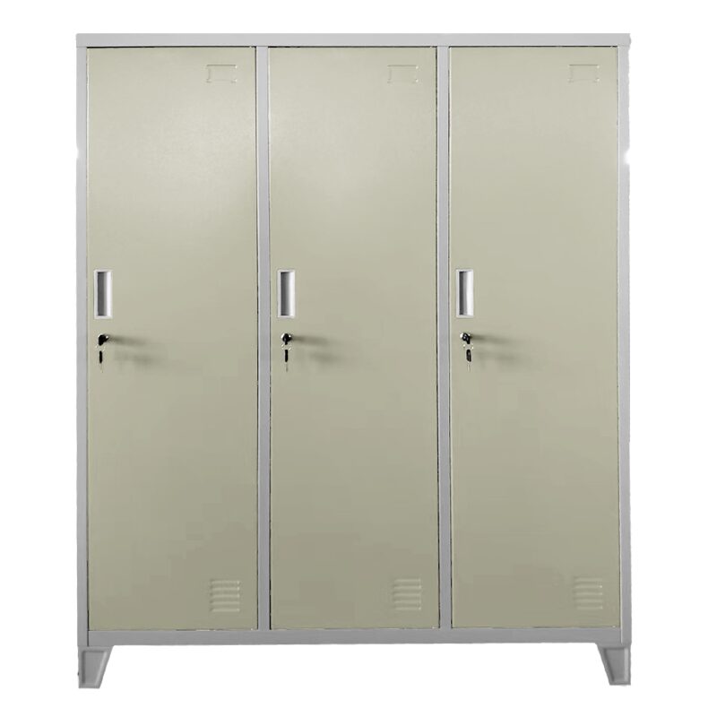 Метален шкаф CR-1604-3 JZ – сив / бежов