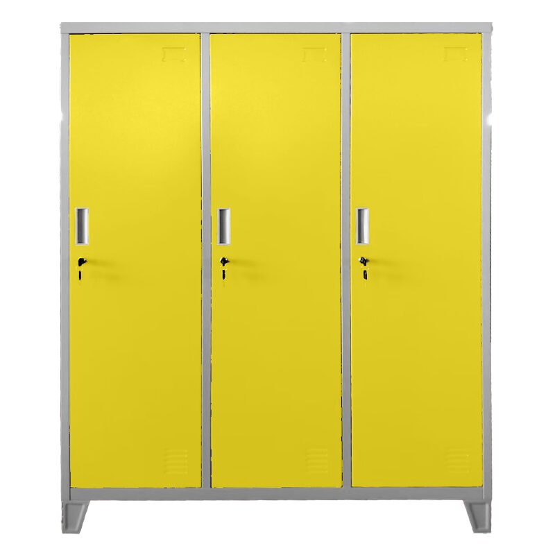 Метален шкаф CR-1604-3 JZ – сив / жълт