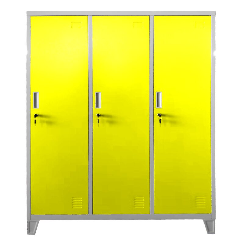 Метален шкаф CR-1604-3 JZ – сив / патешко жълт