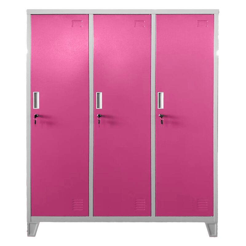 Метален шкаф CR-1604-3 JZ – сив / розов
