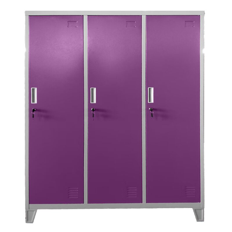 Метален шкаф CR-1604-3 JZ – сив / светлолилав