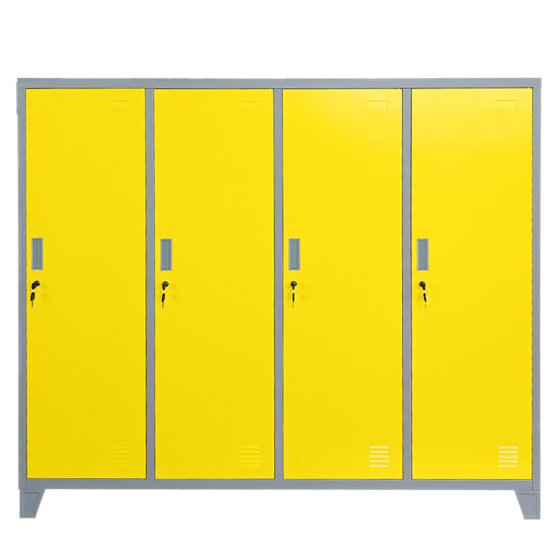 Метален шкаф CR-1604-4 JZ – сив / жълт