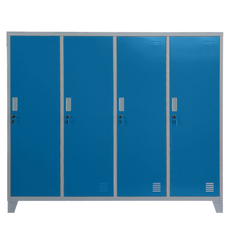 Метален шкаф CR-1604-4 JZ – сив / син