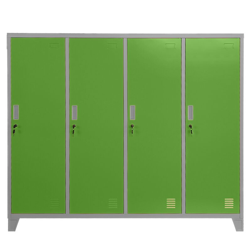Метален шкаф CR-1604-4 JZ – сив / зелен