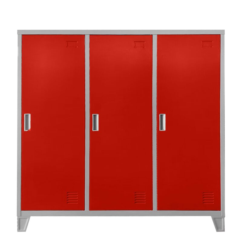 Метален шкаф CR-1605-3 JZ – сив / червен