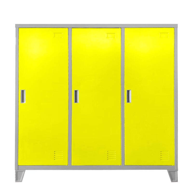 Метален шкаф CR-1605-3 JZ – сив / патешко жълт