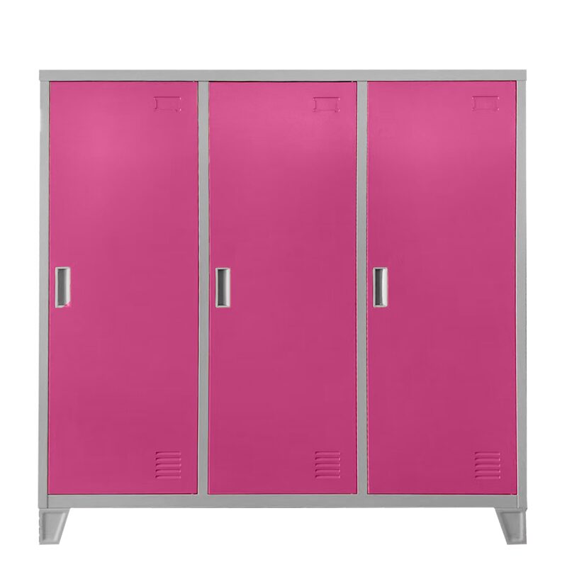 Метален шкаф CR-1605-3 JZ – сив / розов
