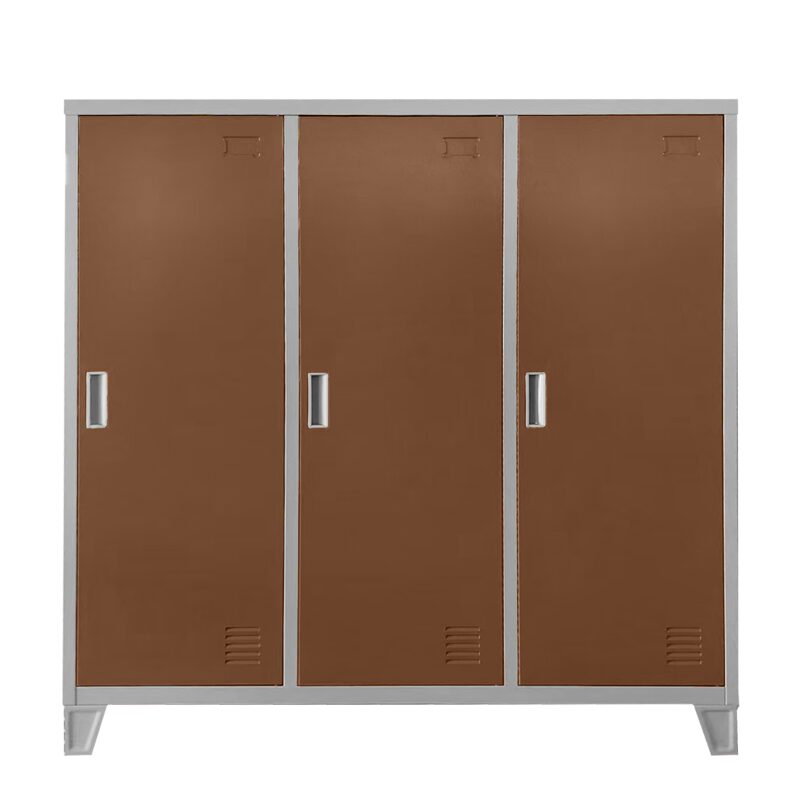 Метален шкаф CR-1605-3 JZ – сив / светлокафяв