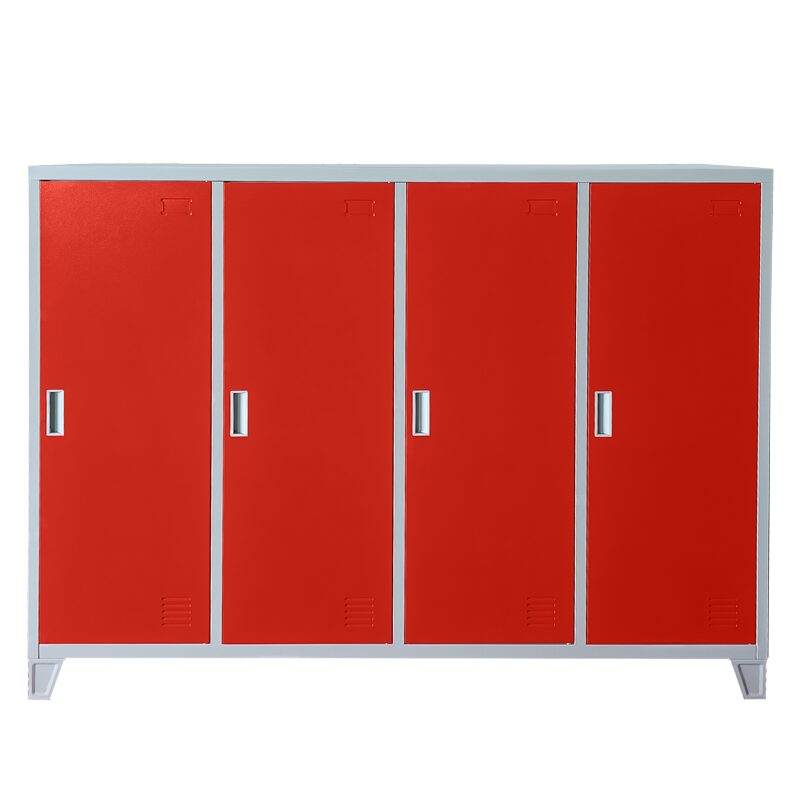 Метален шкаф CR-1605-4 JZ – Сив / червен
