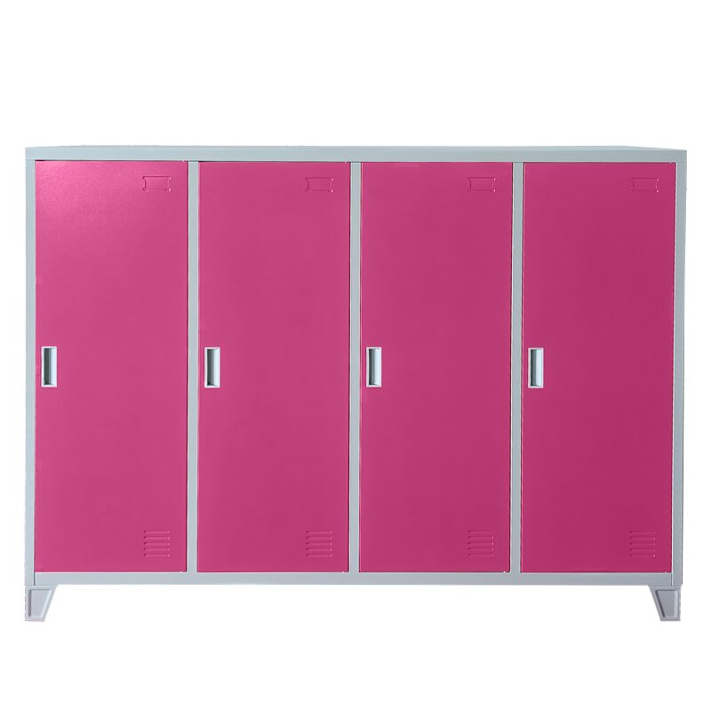Метален шкаф CR-1605-4 JZ – Сив / розов