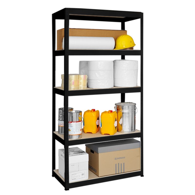 Метален стелаж STAR 180х90х40 см, до 350 кг на рафт – черен