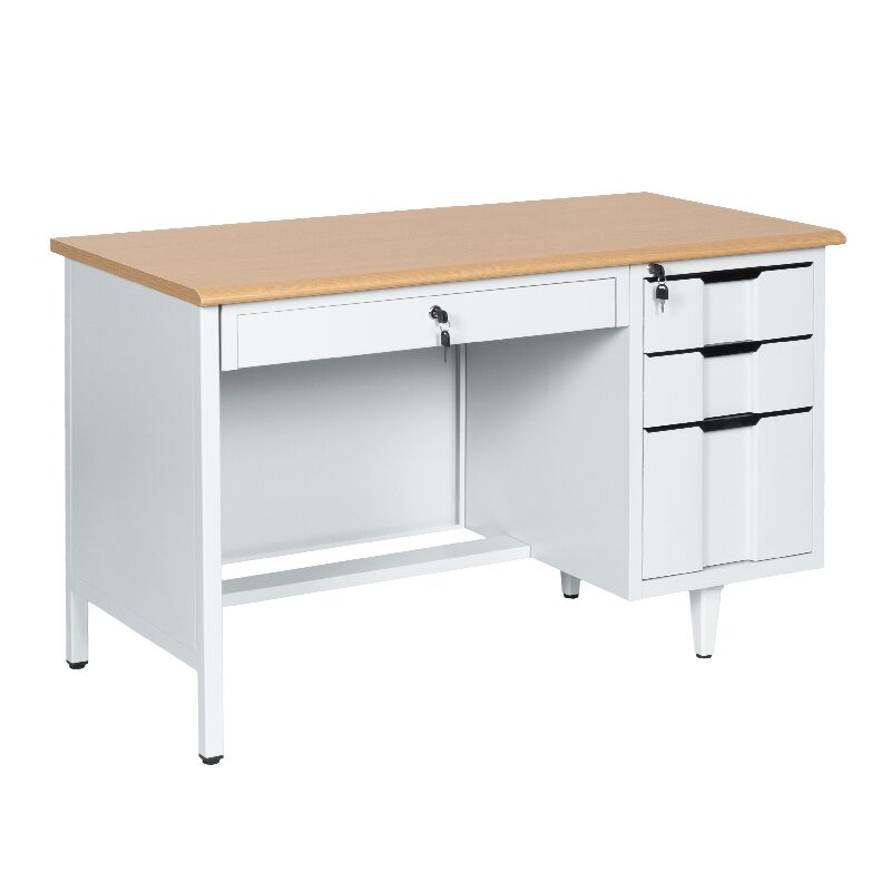 Метално бюро CR-1310 K – сиво / бук