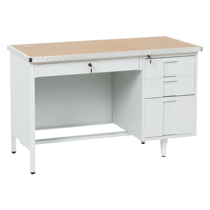 Метално бюро CR-1318 L – сиво / бук