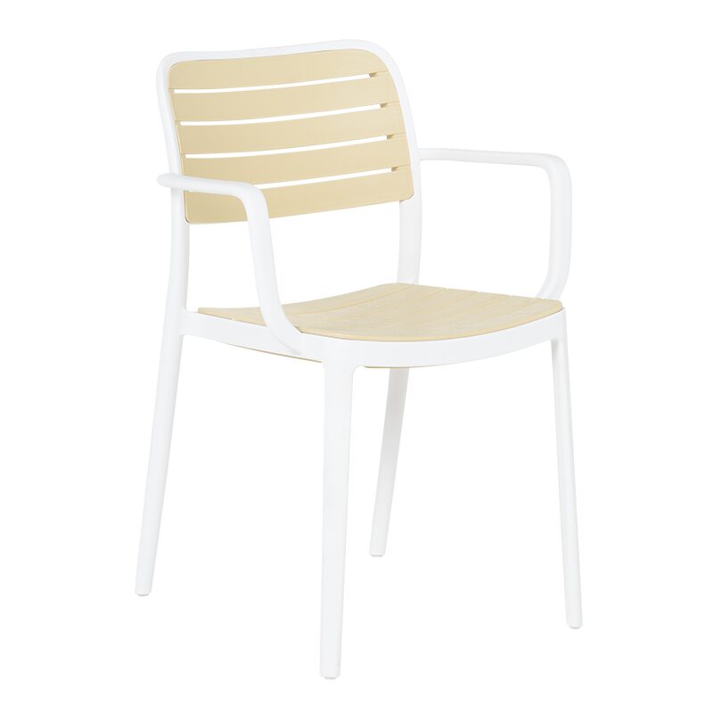 Пластмасов градински стол TEMARA – жълт – бял