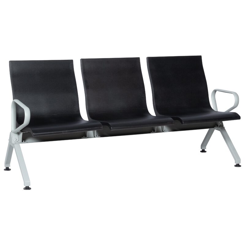 Посетителска пейка с 3 места CR-1037-3 – черна