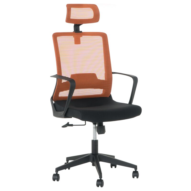 Президентски офис стол 7562 – черно – оранжево