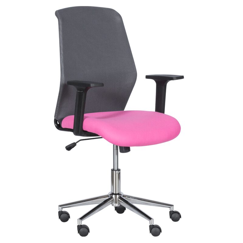 Работен офис стол 7047-1 – сив-розов